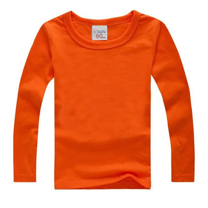 Boys Long Sleeve T-Shirts For Children Spring Autumn Pure Color T-shirt Cotton 1-15T Kids Clothing Baby Girls Tops Tees Clothes
