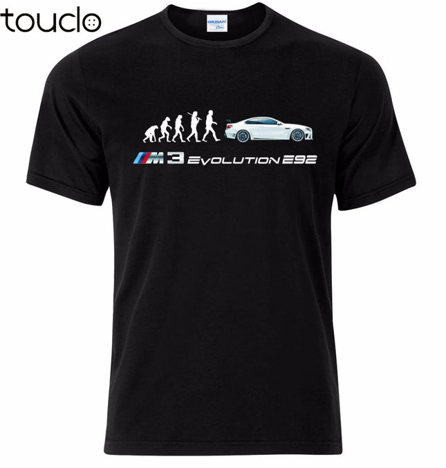 New Short Sleeve Men Hot Sale O-Neck 100% Cotton T-Shirt For Men M3 E92 Evolution Car Fans T-Shirt