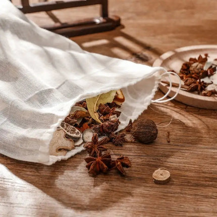 5 PC Cotton Muslin Drawstring Bag For Home Brew Wine Beer Sieve Juice Vegetable Coffee Filter Cooking Herbs Tea Gift Packaging