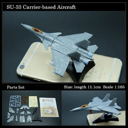 4D Su-33 Carrier-based fighter Assembly Aircraft Model Puzzle Building Block Kids Toy Gift Figure 1:165 Scale