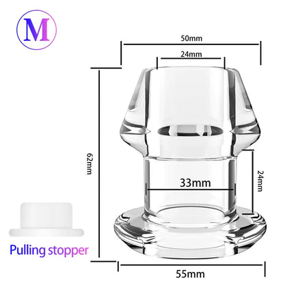 5 Sizes Hollow Anal Plug With Matched Stopper Enema Anal Expander Butt Plug Peep Vagina and Anus Dilation SM Sex Toys For Women