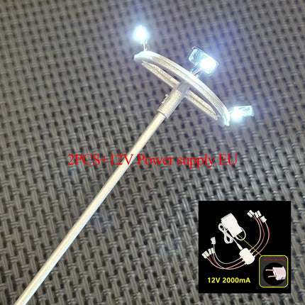 Ho Scale Model Lamp Tower Lighting 12v Model Lights Layout Lamppost Train Playground Stadium Overhead Light Warm/cold White