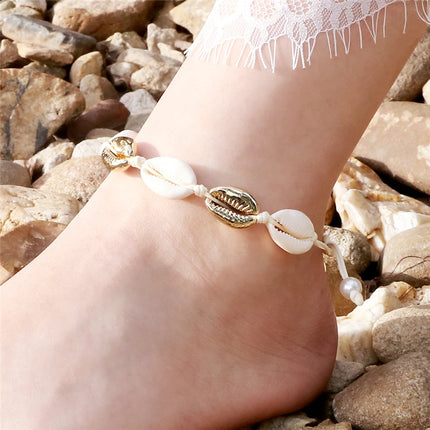 Women Seashell Anklet Silver Color Shell Bracelet for Girls Summer Beach Holiday Foot Ankle Jewelry Bohemian Leg Chain Gift