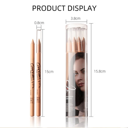 Face Dark Circle Concealer Pen Cover Up Acne Scars Fine Lines Wooden Handle Soft Cream Waterproof Face Contour Pen Face Makeup