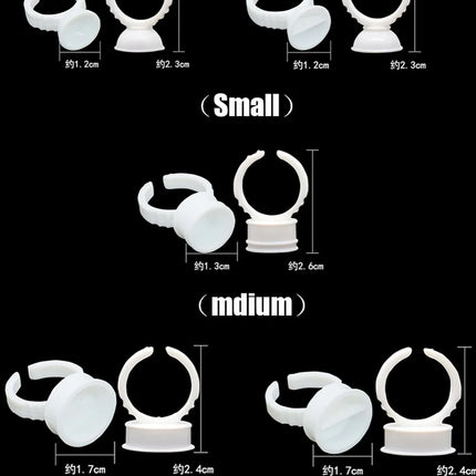 100/1000PCS Microblading Pigment Glue Rings Tattoo Ink Holder S/M/L Eyebrow Makeup Accessories Eyelash Extension Glue Cups