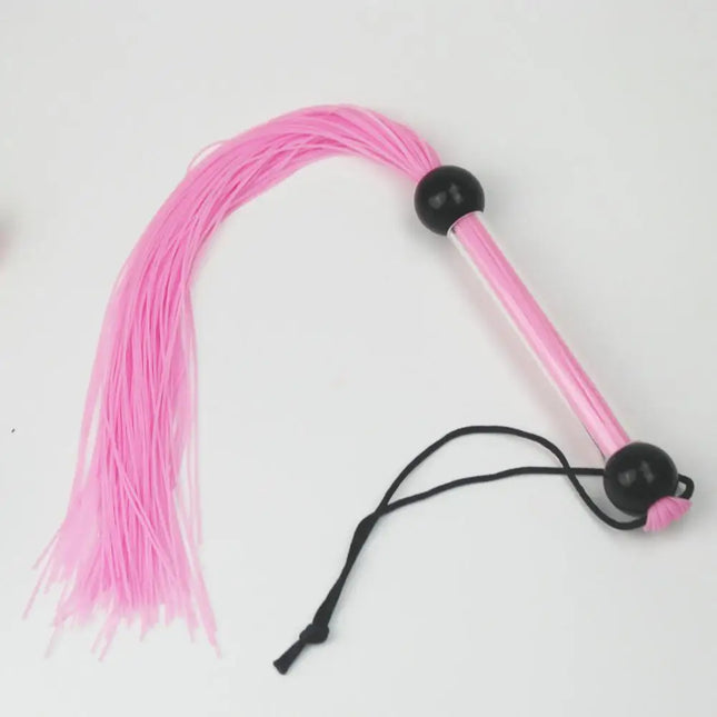 Candiway Ctystal Handle With Silicone Tassel Spanking Whip Fetish Fashion BDSM Bead Adult Slave Erotic Game Sex Toys For Couples