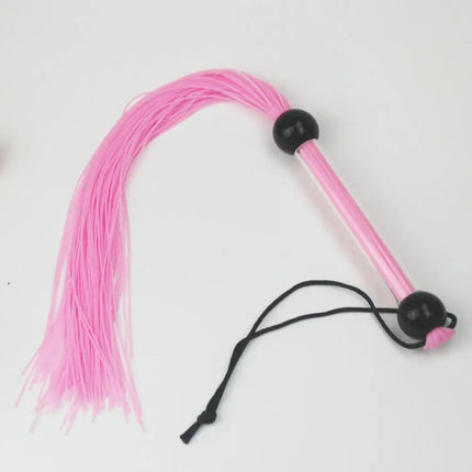 Candiway Ctystal Handle With Silicone Tassel Spanking Whip Fetish Fashion BDSM Bead Adult Slave Erotic Game Sex Toys For Couples