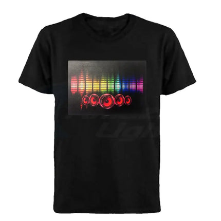 Popular Sound Active Equalizer EL T-shirt Equalizer Light Up Down LED T-shirt Flashing Music Activated LED T-shirts Men Women Tee