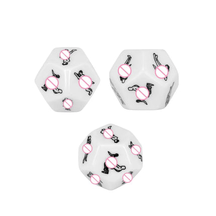 3pcs/set 12 sides Love Posture Sex Dice Fetish luminous dice Romance PositionAdult Games sex Toys Erotic Craps Pipe for Couples