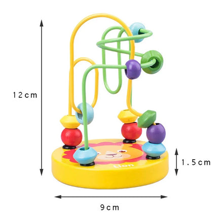 Montessori Wooden Toys Wooden Circles Bead Wire Maze Roller Coaster Toys Kid Educational Toys Wood Puzzles Maze For Children