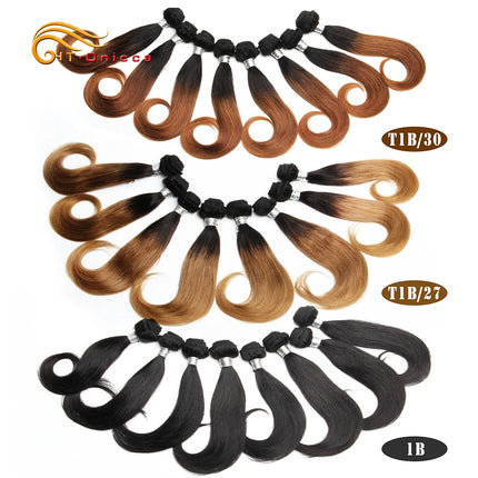 Short Curly Hair Bundles 100% Human Hair Extensions Brazilian Hair Weave Bundles 8 Pcs/Lot Ombre Bundles For Women
