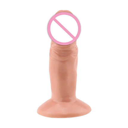 Female Mini Dildo Simulation with Suction Cup Small Realistic Silicone Soft Thick Penis Adult Erotic Sex Toys Anal Dick Sexshop