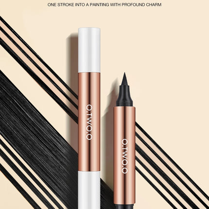 O.TWO.O Eyeliner Stamp Black Liquid Eyeliner Pen Waterproof Fast Dry Double-ended Eye Liner Pencil Make-up for Women Cosmetics