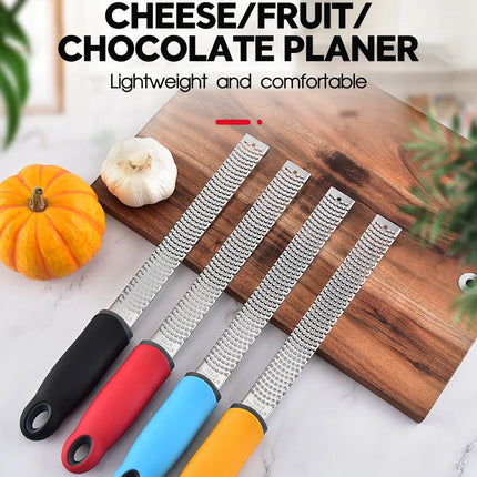Stainless Steel Cheese Grater Citrus Lemon Zester Peeler Cheese Lemon Fruit Chocolate Grater With Non-Slip Handle Kitchen Gadget