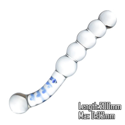 Pyrex Glass Dildo Fake Penis Crystal Anal Beads Butt Plug Prostate Massager G Spot Female Masturbation Toys