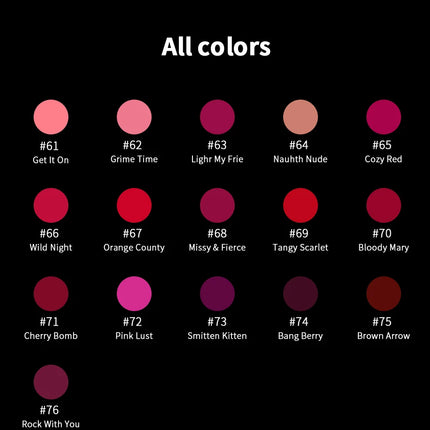 CHARMACY 16 Colors Waterproof Velvet Lipstick Easy To Wear Longstay Lip Stick Long-Lasting Matte Lip Makeup Cosmetic