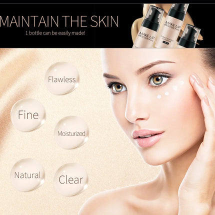LAIKOU Makeup Base Face Liquid Foundation BB Cream Concealer Moisturizer Oil-control Whitening Waterproof Maquiagem Makeup 40g