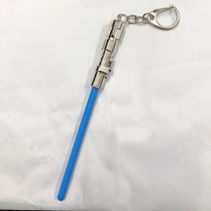 1 PCS Cosplay Toys Star Metal Keychain Lightsaber Light Saber Telescopic Key Ring Figure Toys