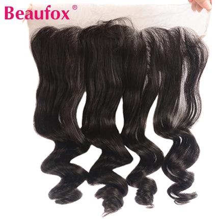 Beaufox Ear To Ear Loose Wave Lace Frontal Closure Free Part Brazilian Human Hair Closure Remy Hair