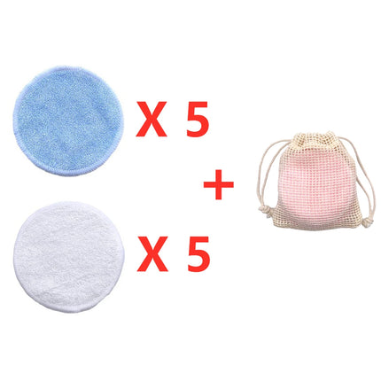 Reusable Bamboo Makeup Remover Pads Cotton 10Pcs Microfiber Washable Rounds Cleansing Facial Tools Make Up Removal Pad
