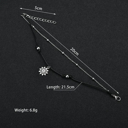 Simple Slim Adjustable Ankle bracelets Silver Color Anklets for Women Summer Beach on the Leg Chain Cheville Foot Jewellery
