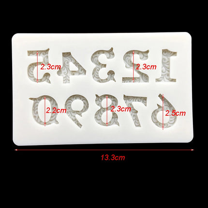 "0-9" Number Silicone Sugarcraft Mold Cupcake Chocolate Baking Mold Fondant Cake Decorating Tools