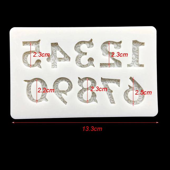 "0-9" Number Silicone Sugarcraft Mold Cupcake Chocolate Baking Mold Fondant Cake Decorating Tools