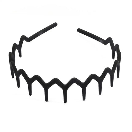 High Quality 1Pc/Lot 12cm Fashion Men's Women's Unisex Black Wavy Hair Head Hoop Band Sport Headband Hairband Hair Accessories