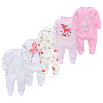 5pcs Honeyzone Winter Toddler Animal Footies New Born Baby Clothes Set Soft Breathable Pyjama Ubranka Dla Niemowlat Clothing Set