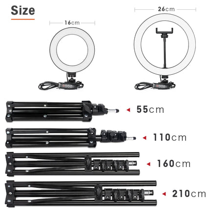 LED Photography Light Selfie Ring Light Lamp With Tripod For Phone Holder Stand Photo Lamp Ringlight For Live Video Streaming