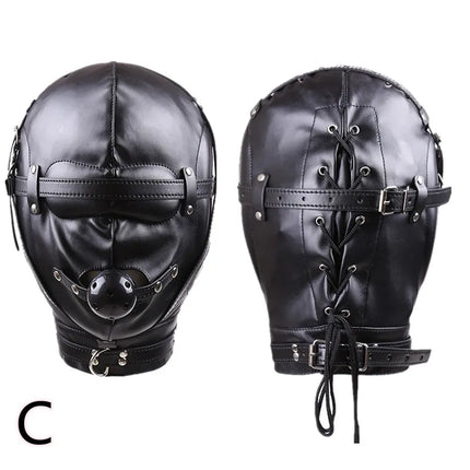 PU Leather Fetish Hood Headgear Sex Toys for Women BDSM Bondage Sex Mask Bdsm Toys Adult Games Sex Products for Adults