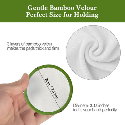 20PCS Reusable Makeup Remover Pads With Laundry Bag Reusable Cotton Pad Natural Konjac Facial Sponge For All Skin Types Washable