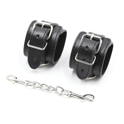 Bdsm Bondage Leather Strap Rope of Restraints Handcuffs with Cross Harness Lock for Fetish Adults Sex Games Erotic Accessories