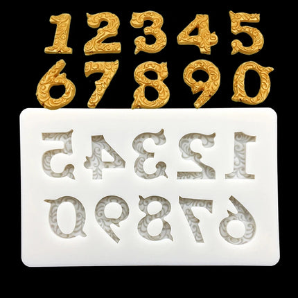 "0-9" Number Silicone Sugarcraft Mold Cupcake Chocolate Baking Mold Fondant Cake Decorating Tools