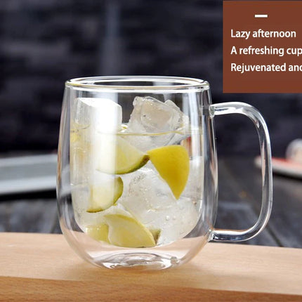 1-6PCS 80-450ML Heat Resistant Double Wall Tea Glass Cup Beer Coffee Handmade Creative Cold Beverage Transparent Drinkware Set