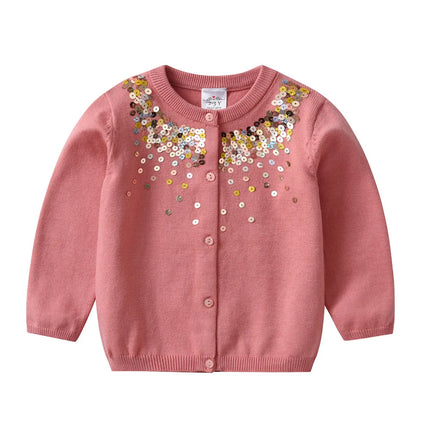 DXTON Girls Cardigan Sweater Spring Autumn Children Knitted Kids Sweater Long Sleeve Toddler Knitwear Girl Cardigan Sweater Coat