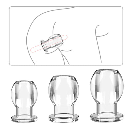 Transparent Hollow Anal Plug Butt Dilator For Women Vaginal Expander Men Medical Washer Douche Enema Sex Toys Adult Games Erotic