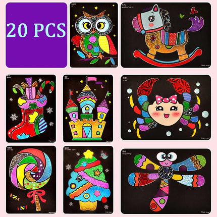 DIY Magic Rainbow Art Stickers Drawing Set Creative Drawing Toys Early Learning Educational Toys for Children Kids Handmade Gift