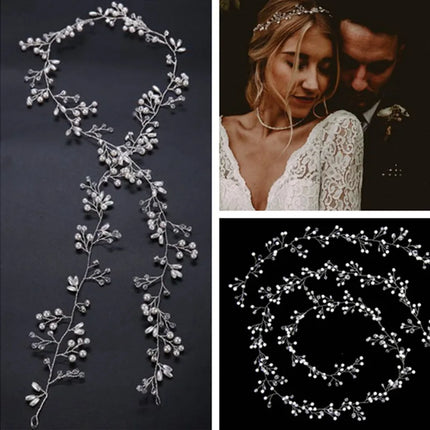 Crystal Pearl Tiaras Hairbands Hairpins Bridesmaid Diamante Vine Decoration Hair Accessories Bridal Wedding Jewelry Headwear