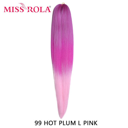 Miss Rola Synthetic 26 Inches 75g Kanekalon Hair Wholesale Bulk Braid Hair Extension Pre Stretched Pink Blonde Twist Jumbo Braid