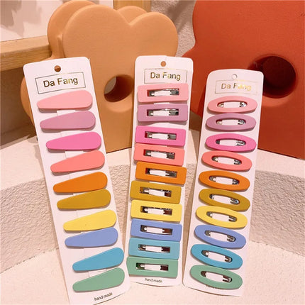 10Pcs/Set Baby Girl Hair Clips Kid Cute Colorful Hairpins Water Droplets Bangs Barrette Headdress Children Hairs BB Clip Hairpin