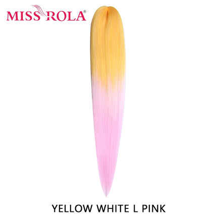 Miss Rola Synthetic 26 Inches 75g Kanekalon Hair Wholesale Bulk Braid Hair Extension Pre Stretched Pink Blonde Twist Jumbo Braid
