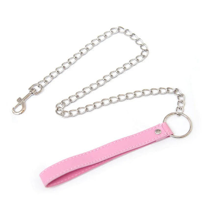 PU Leather Ring Steel Chain Sex Collar Leash Neck Traction Chain BDSM Bondage Restraints Sex Toys For Women Adult Games
