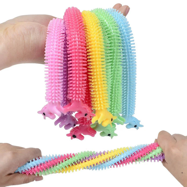 3/6pcs Worm Noodle Stretch String TPR Rope Anti-Stress Toys String Fidget Autism Vent Toys Squishy for Children Christmas Gifts