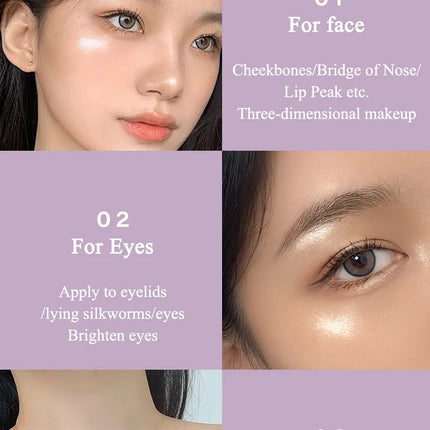 Diamond Glitter Mashed Potatoes Highlighter Diamond Highlighter Makeup Gel Face and Body Brighten Glitter Natural Contour Makeup