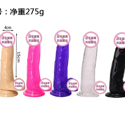Soft Jelly Dildo Testis Realistic Anal Dildo Penis Suction Cup Male Dick Female Masturbation Fidget Toys Sex Toys for Woman