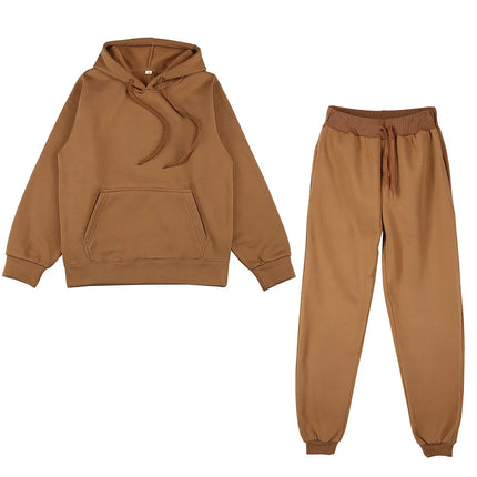 Men's and women's spring fleece sportswear men's and women's casual hoodies couple suit jogging fashion pullover black S-3XL