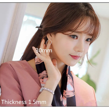 925 Sterling Silver Simple Ear Bone Hoop Earrings For Women Small Hoop Earrings Ear Bone Buckle Round Circle Earrings Hoops Gift