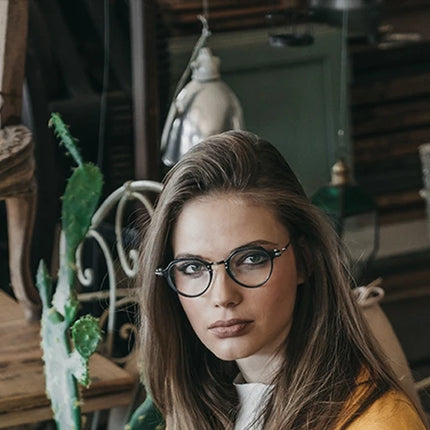 Top Quality Retro Round Glasses Frame Japanese Handmade Titanium Ultralight Men Eyeglasses Women Eyewear Acetate Korean Fashion