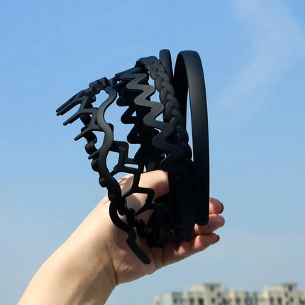 High Quality 1Pc/Lot 12cm Fashion Men's Women's Unisex Black Wavy Hair Head Hoop Band Sport Headband Hairband Hair Accessories